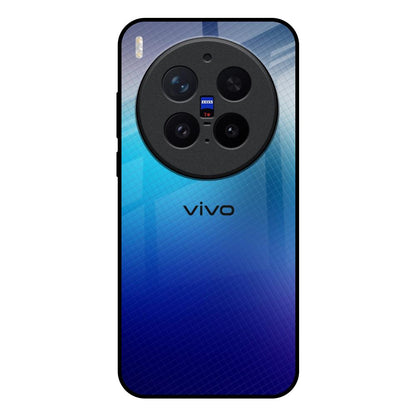 Blue Rhombus Pattern Vivo X300 Pro 5G Glass Back Cover Online