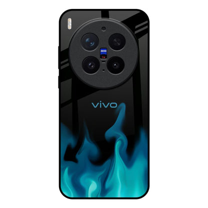 Teal Flames Vivo X300 Pro 5G Glass Back Cover Online