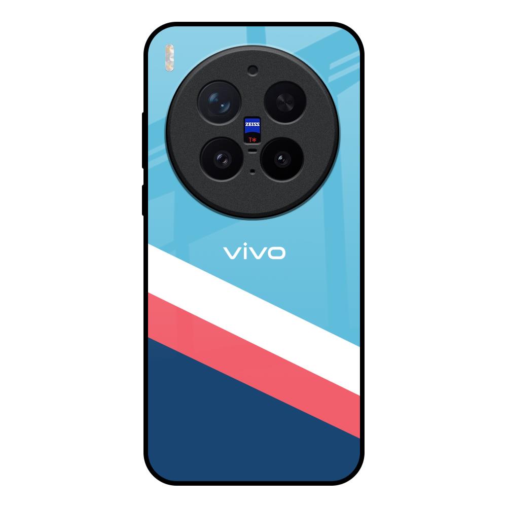 Pink & White Stripes Vivo X300 Pro 5G Glass Back Cover Online