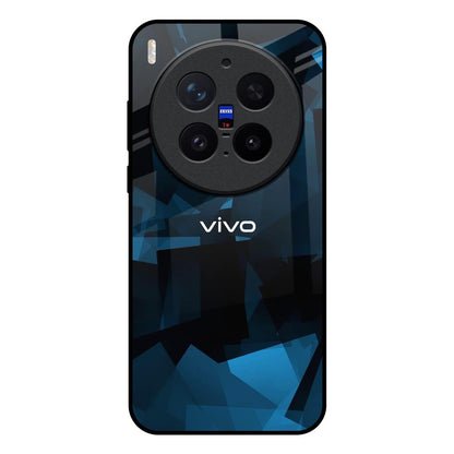 Polygonal Blue Box Vivo X300 Pro 5G Glass Back Cover Online