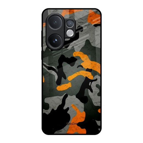 Camouflage Orange Vivo V60e 5G Glass Back Cover Online