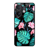 Tropical Leaves & Pink Flowers Vivo V60e 5G Glass Back Cover Online