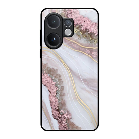 Pink & Gold Gllitter Marble Vivo V60e 5G Glass Back Cover Online