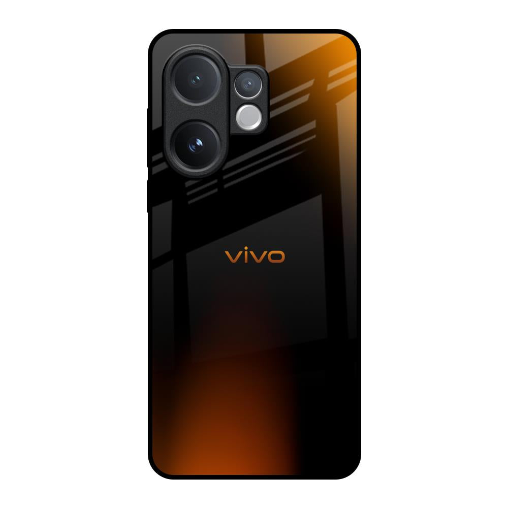 Orange Black Fusion Vivo V60e 5G Glass Back Cover Online
