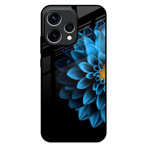 Half Blue Flower Oppo Reno15 5G Glass Back Cover Online