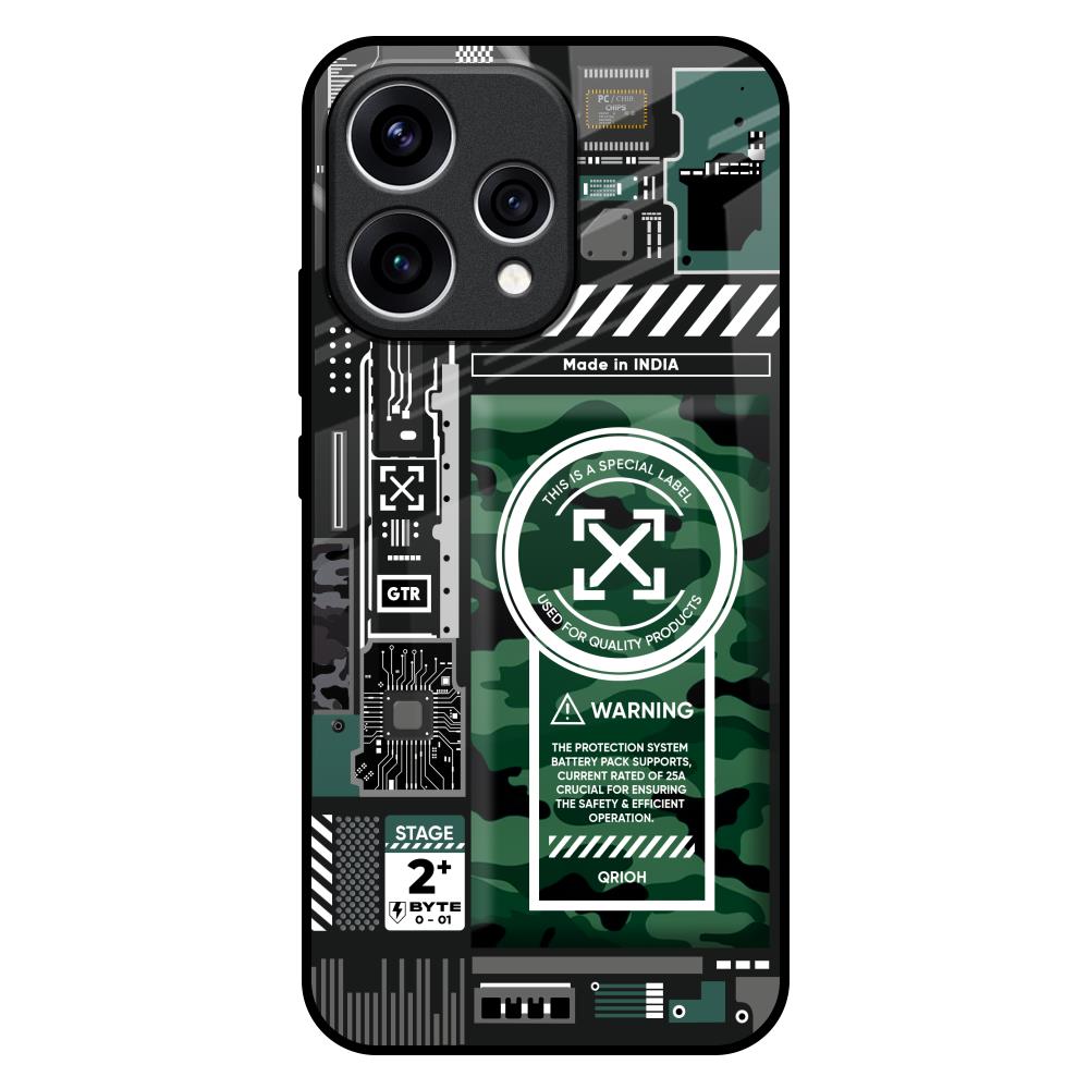 Green Camo Circuit Oppo Reno15 5G Glass Back Cover Online