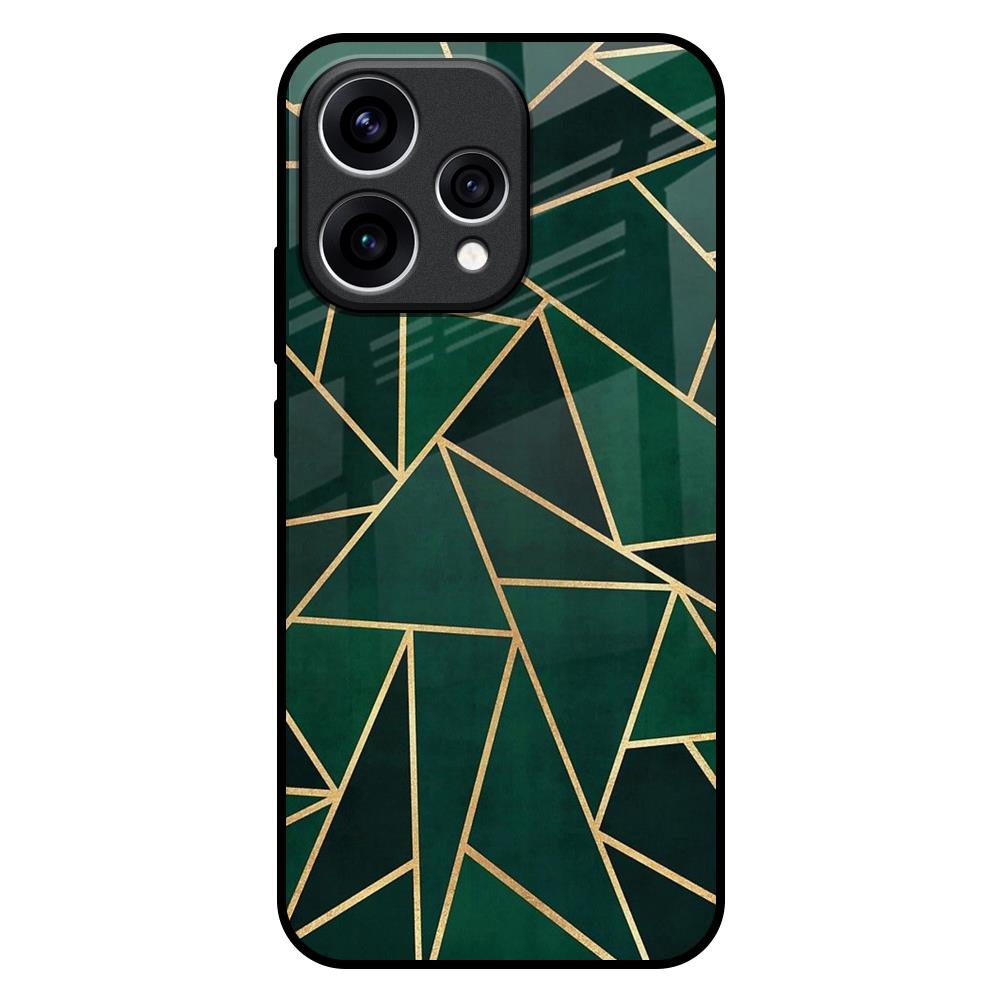 Abstract Green Oppo Reno15 5G Glass Back Cover Online