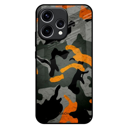 Camouflage Orange Oppo Reno15 5G Glass Back Cover Online