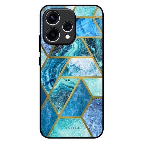 Turquoise Geometrical Marble Oppo Reno15 5G Glass Back Cover Online