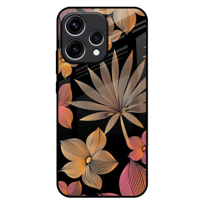 Lines Pattern Flowers Oppo Reno15 5G Glass Back Cover Online