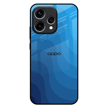 Blue Wave Abstract Oppo Reno15 5G Glass Back Cover Online