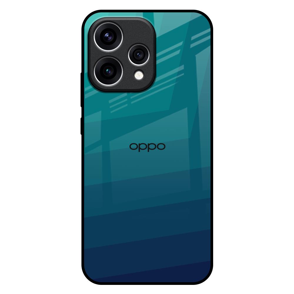 Green Triangle Pattern Oppo Reno15 5G Glass Back Cover Online