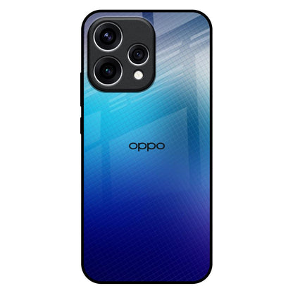 Blue Rhombus Pattern Oppo Reno15 5G Glass Back Cover Online