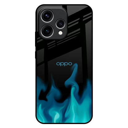 Teal Flames Oppo Reno15 5G Glass Back Cover Online