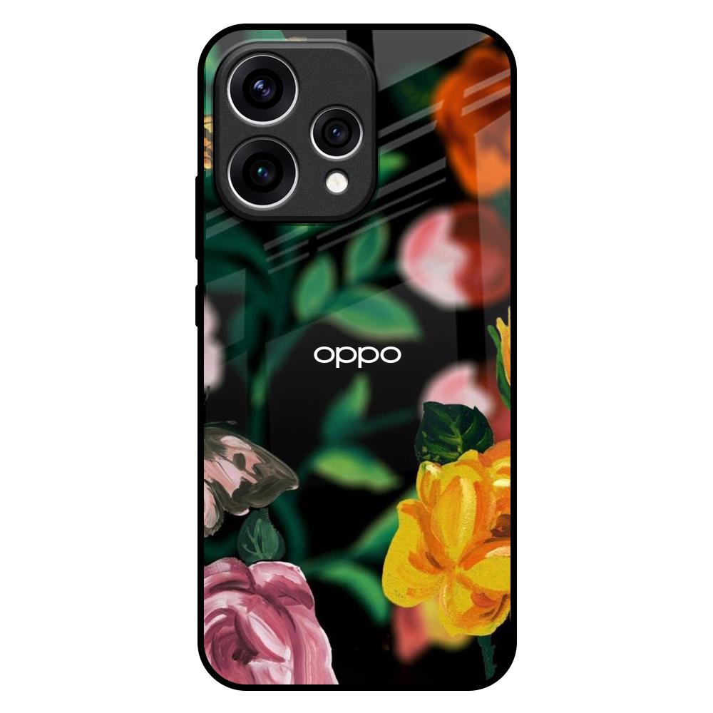 Flowers & Butterfly Oppo Reno15 5G Glass Back Cover Online