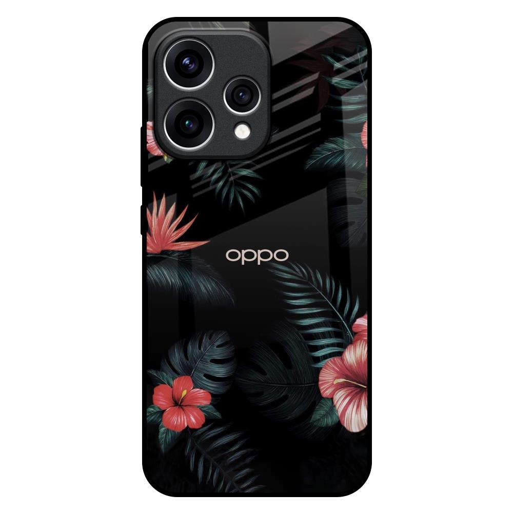 Tropical Art Flower Oppo Reno15 5G Glass Back Cover Online