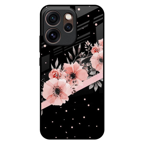 Floral Black Band Oppo Reno15 Pro 5G Glass Back Cover Online