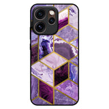Purple Rhombus Marble Oppo Reno15 Pro 5G Glass Back Cover Online