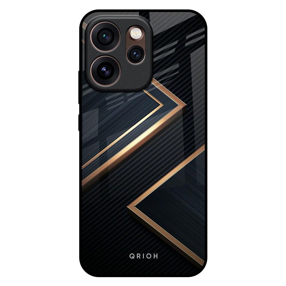Sleek Golden & Navy Oppo Reno15 Pro 5G Glass Back Cover Online