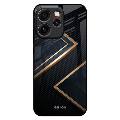Sleek Golden & Navy Oppo Reno15 Pro 5G Glass Back Cover Online