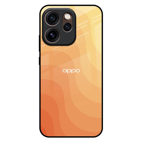 Orange Curve Pattern Oppo Reno15 Pro 5G Glass Back Cover Online