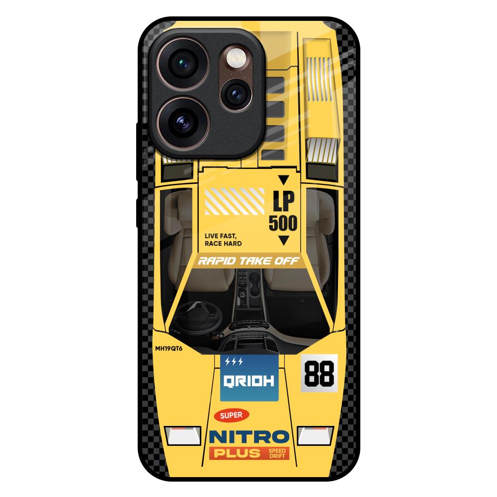 Yellow Racing Car Oppo Reno15 Pro Mini 5G Glass Back Cover Online