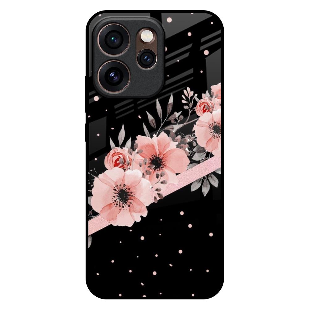 Floral Black Band Oppo Reno15 Pro Mini 5G Glass Back Cover Online
