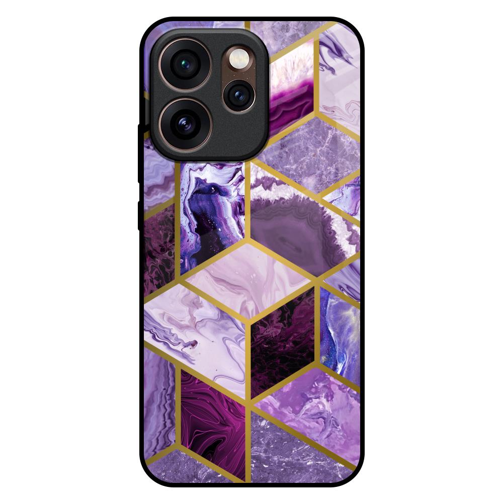 Purple Rhombus Marble Oppo Reno15 Pro Mini 5G Glass Back Cover Online