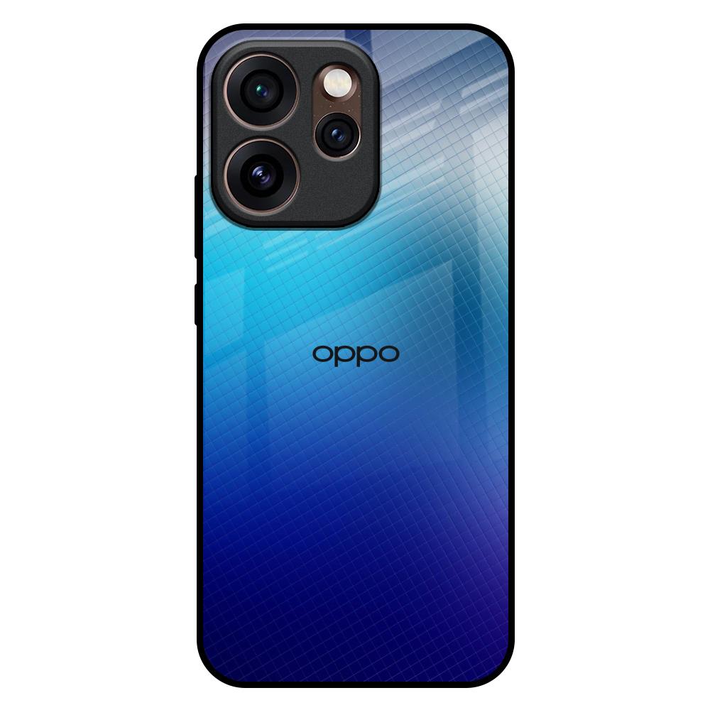 Blue Rhombus Pattern Oppo Reno15 Pro Mini 5G Glass Back Cover Online