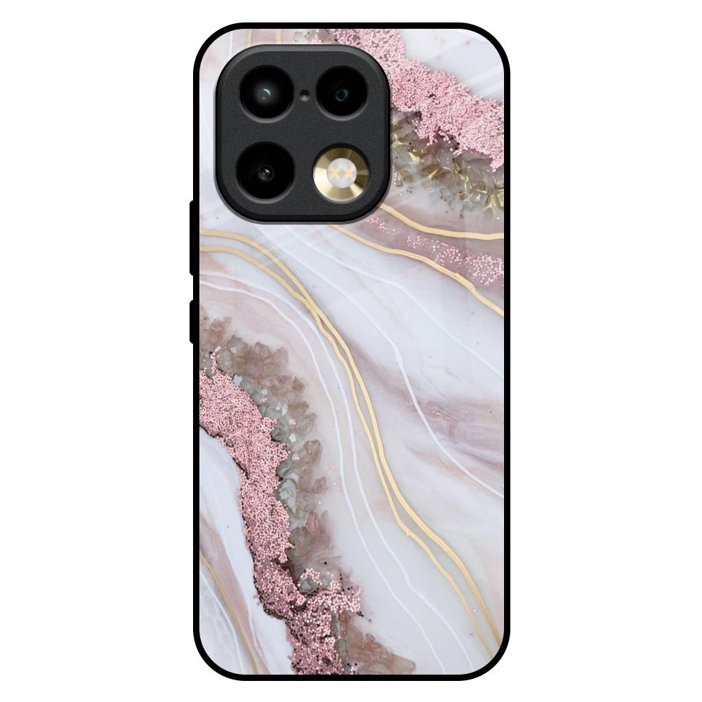 Pink & Gold Gllitter Marble Realme 16 Pro 5G Glass Back Cover Online