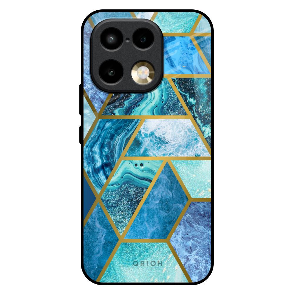 Turquoise Geometrical Marble Realme 16 Pro 5G Glass Back Cover Online