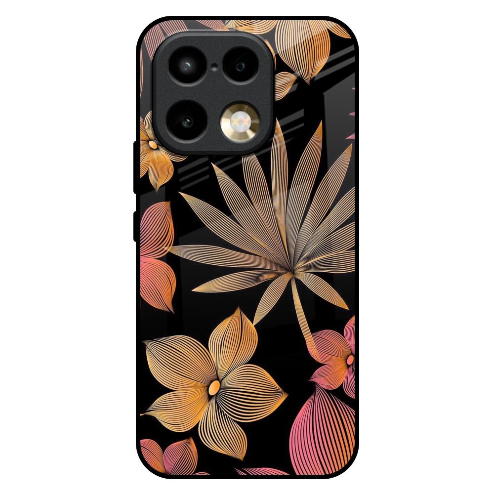 Lines Pattern Flowers Realme 16 Pro 5G Glass Back Cover Online