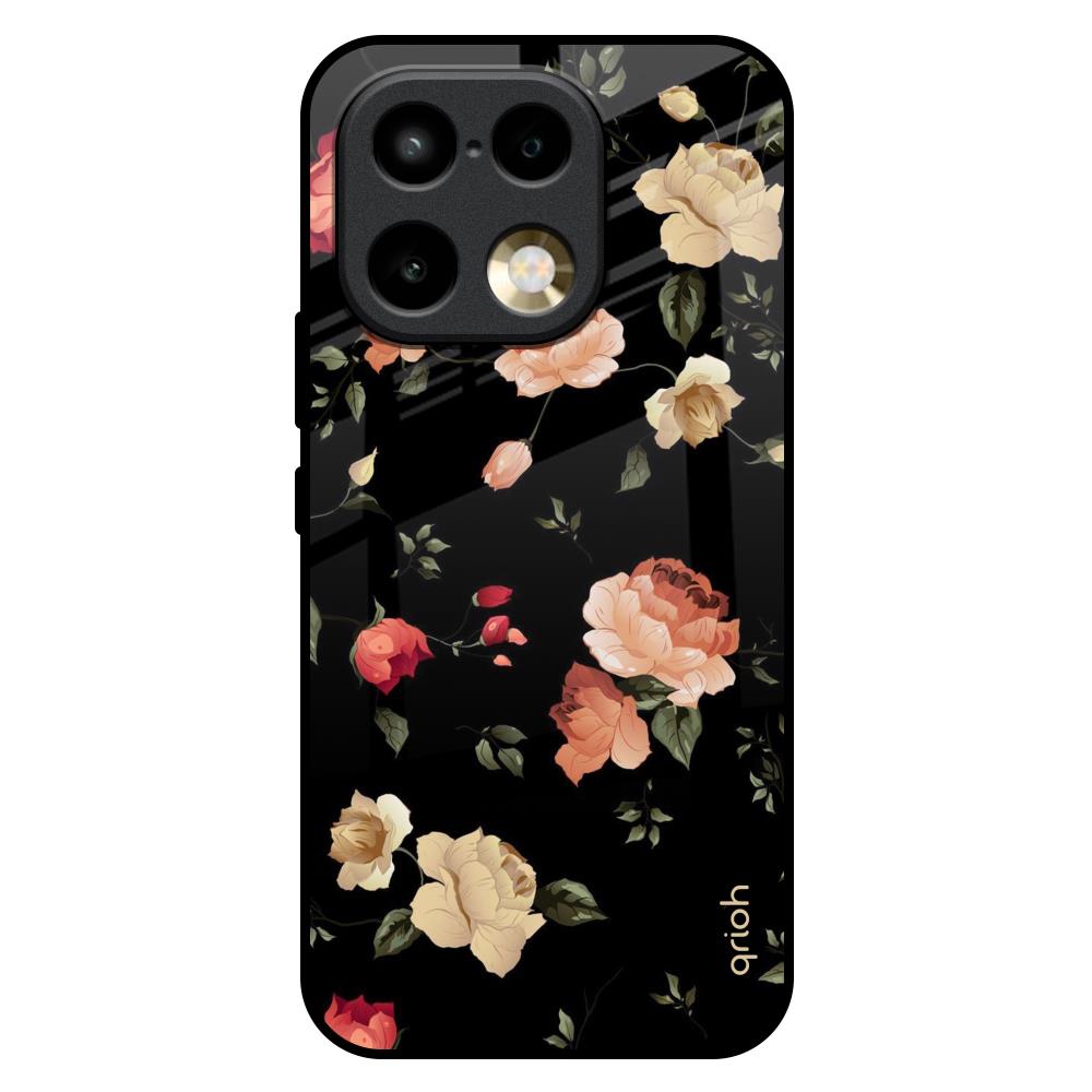 Black Spring Floral Realme 16 Pro Plus 5G Glass Back Cover Online