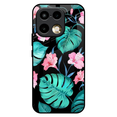 Tropical Leaves & Pink Flowers Realme 16 Pro Plus 5G Glass Back Cover Online