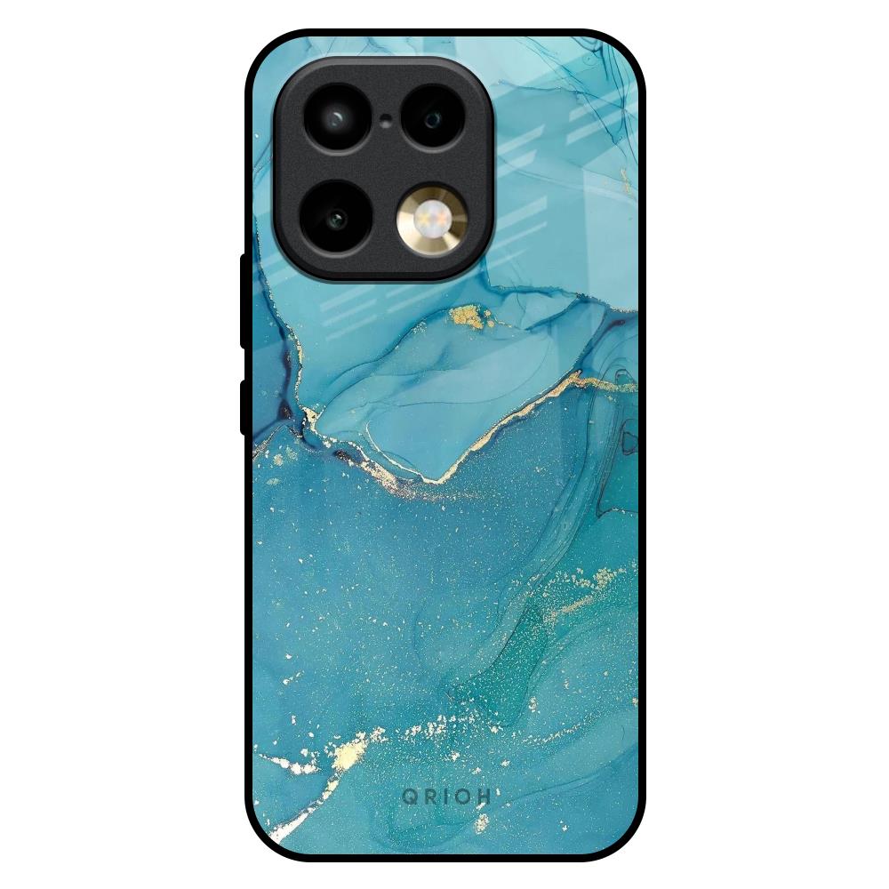 Blue Golden Glitter Realme 16 Pro Plus 5G Glass Back Cover Online