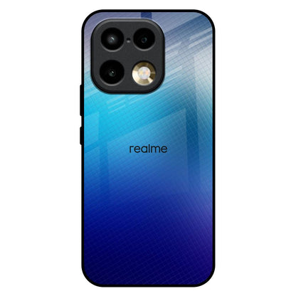 Blue Rhombus Pattern Realme 16 Pro Plus 5G Glass Back Cover Online