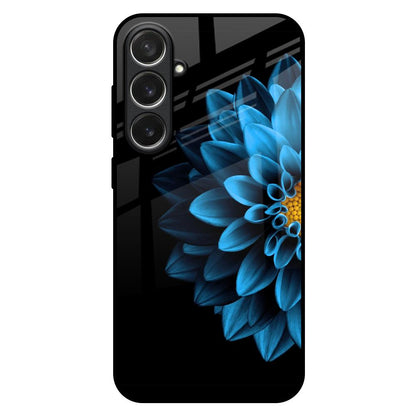 Half Blue Flower Samsung Galaxy S26 5G Glass Back Cover Online