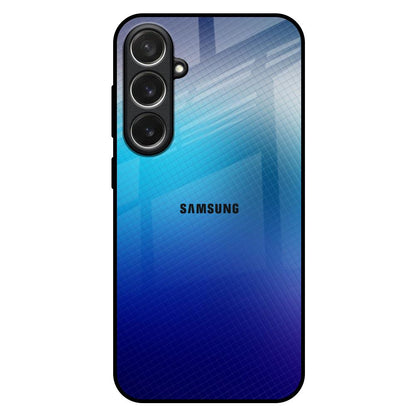 Blue Rhombus Pattern Samsung Galaxy S26 5G Glass Back Cover Online