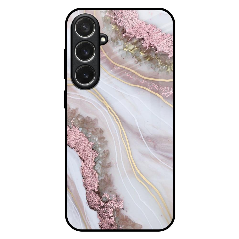 Pink & Gold Gllitter Marble Samsung Galaxy S26 Plus 5G Glass Back Cover Online