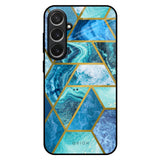 Turquoise Geometrical Marble Samsung Galaxy S26 Plus 5G Glass Back Cover Online