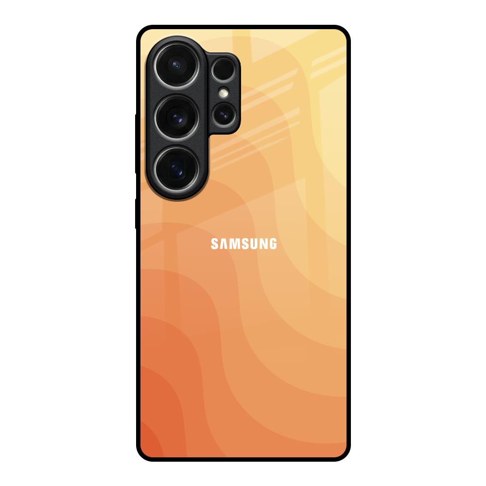 Orange Curve Pattern Samsung Galaxy S26 Ultra 5G Glass Back Cover Online