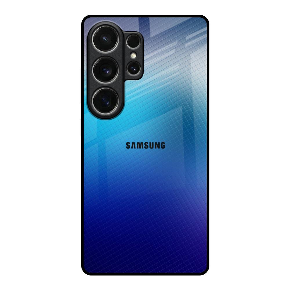 Blue Rhombus Pattern Samsung Galaxy S26 Ultra 5G Glass Back Cover Online
