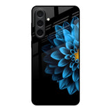 Half Blue Flower Samsung Galaxy A37 5G Glass Back Cover Online