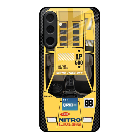 Yellow Racing Car Samsung Galaxy A37 5G Glass Back Cover Online
