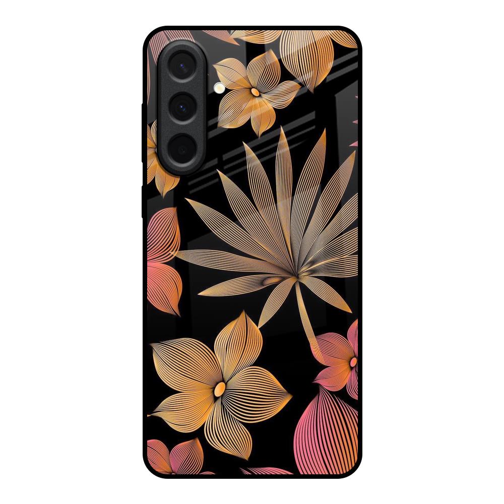 Lines Pattern Flowers Samsung Galaxy A37 5G Glass Back Cover Online