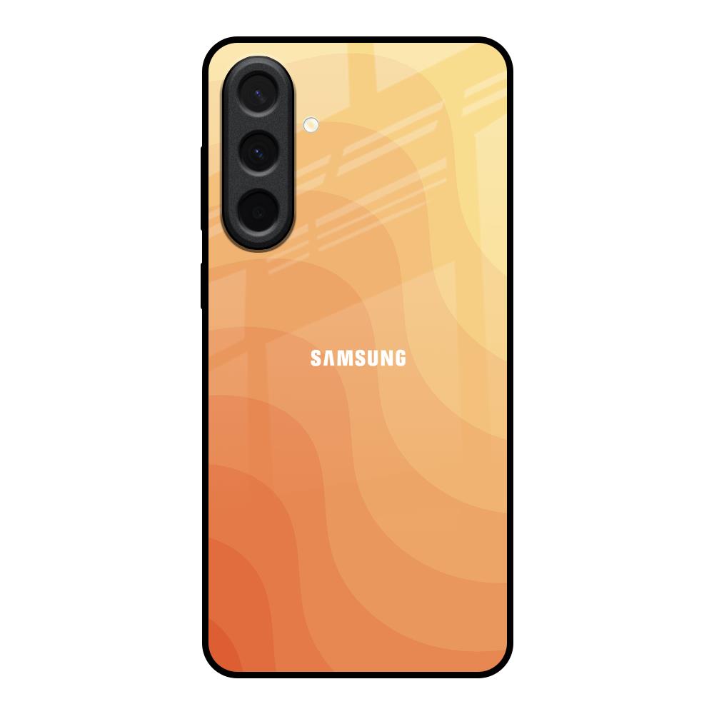 Orange Curve Pattern Samsung Galaxy A37 5G Glass Back Cover Online