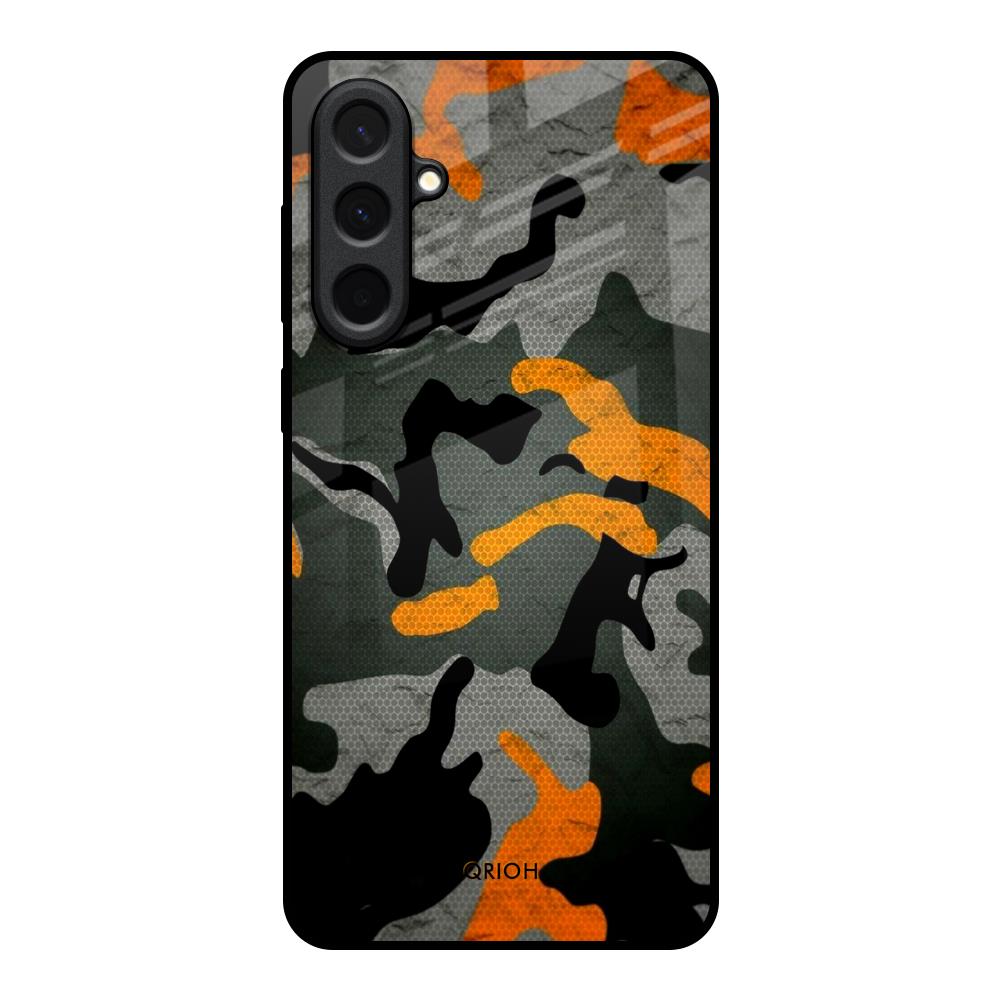 Camouflage Orange Samsung Galaxy A57 5G Glass Back Cover Online