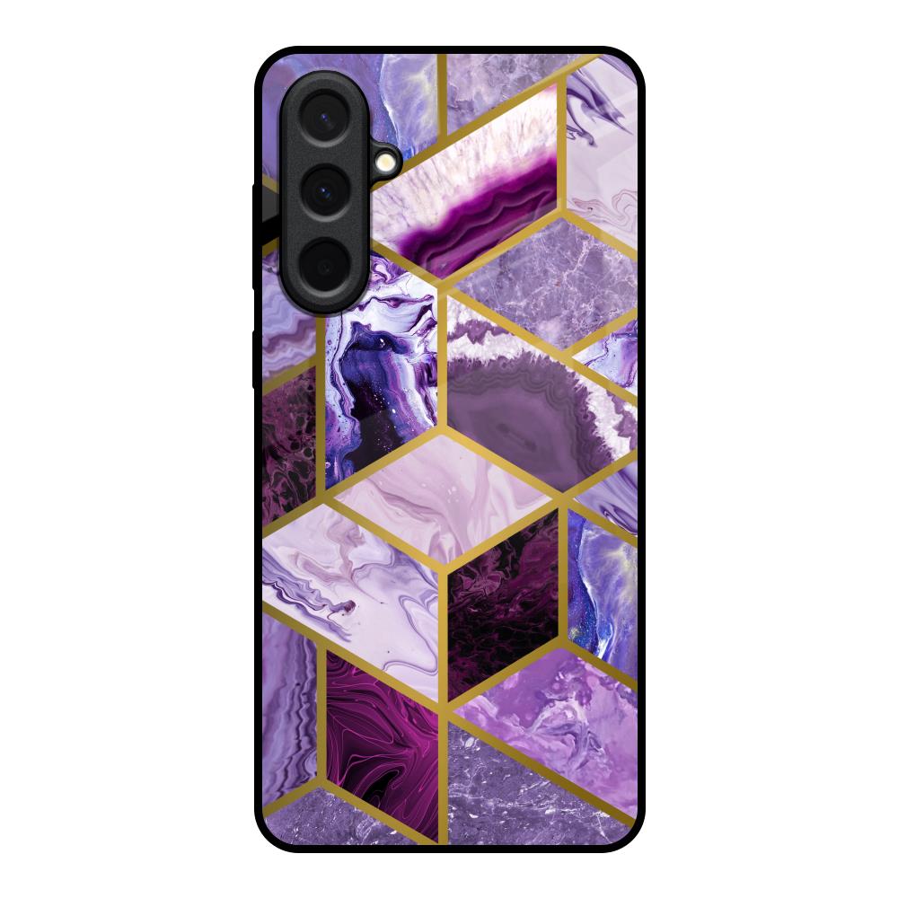 Purple Rhombus Marble Samsung Galaxy A57 5G Glass Back Cover Online
