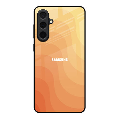 Orange Curve Pattern Samsung Galaxy A57 5G Glass Back Cover Online