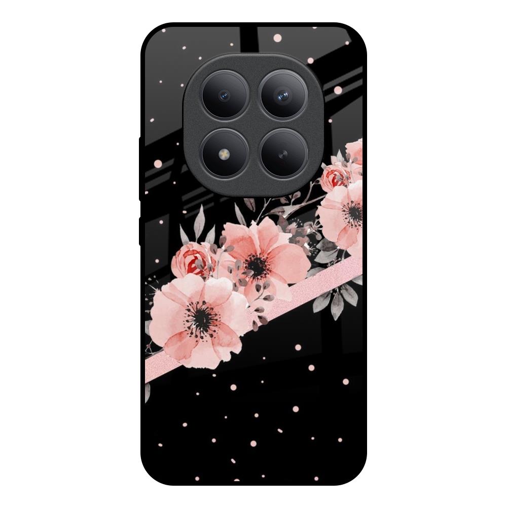 Floral Black Band Redmi note 15 Pro + Glass Back Cover Online